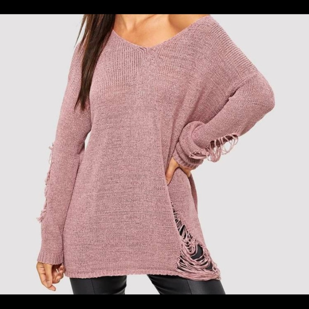 Blush pink deconstructed sweater size M- new!